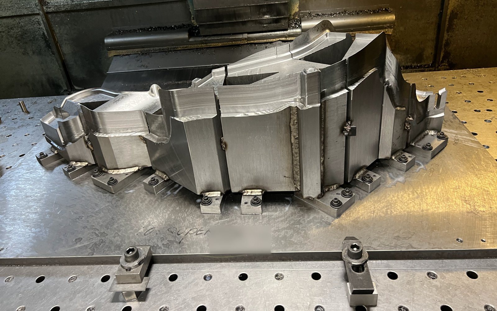 Contoured fixture, machined